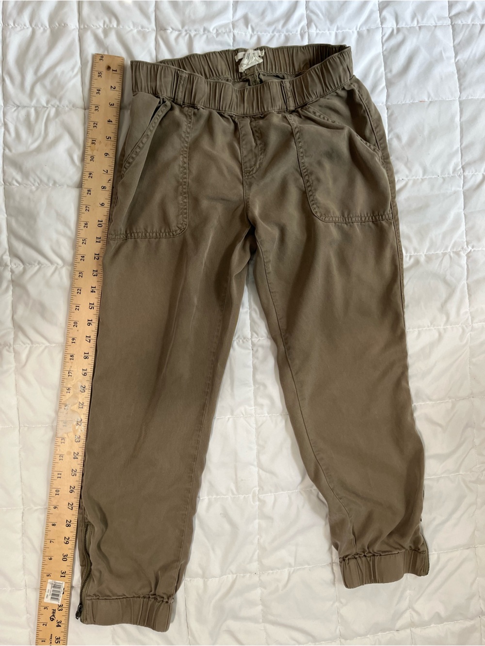 Nicole Miller women’s Olive Green Elastic Waist Cargo Jogger Pants sz small